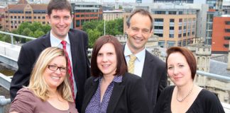 (l to r) Catherine Collis (Alder King), Jim O'Brian (First Intuition), Stacey McCarthy (Business Environment CityPoint), Andy Rogers and Jo Partridge (both First Intuition).