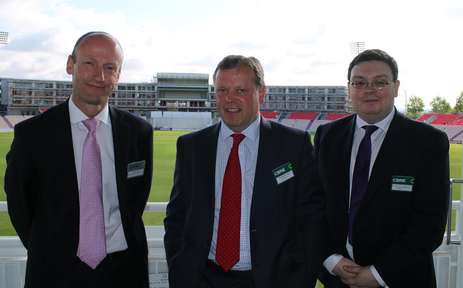 CBRE Breakfast Presentation 1 L-R Stuart Love SCC James Brounger CBRE Andrew Marston CBRE