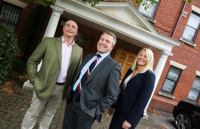 L-R Graham Belfield, Sam Spencer, Alison Belfield at Pelham Court