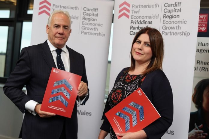Frank Holmes and Kellie Beirne from the CCR City Deal at the launch event of the Investment and Intervention Framework