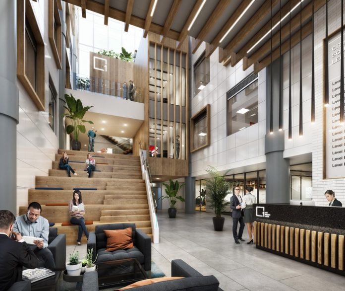 Prestige project - 1 City Square’s atrium (artist’s impression pictured) will be remodelled and five storeys refurbished