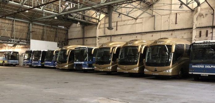 Bakers Dolphin coaches in their temporary new home (2)