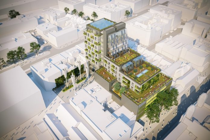An artist's impression of the Biophilic Living development in Swansea