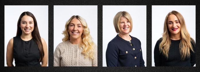 L-R: Megan King, Hannah Evans, Lindsey Morham, and Lauren McAndrew.