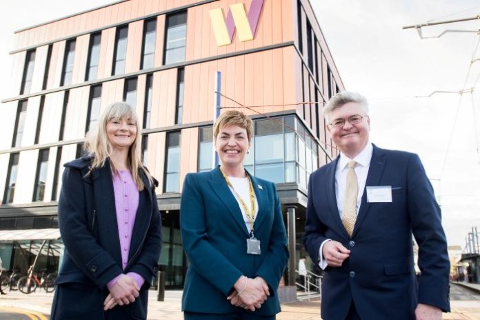 (l-r) FBC Manby Bowdler partner Alison Price, Louise Fall, principal and chief executive of City of Wolverhampton College and FBC Manby Bowdler senior partner Andrew Wynne
