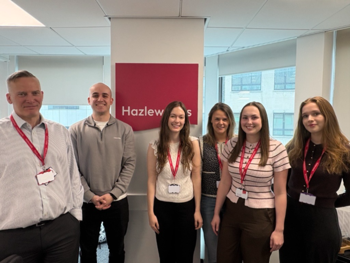 Bruce Black with some of Hazlewoods' recently recruited Cardiff Business School Alumni