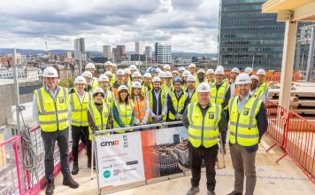 GMI and Bywater mark topping out of landmark low-carbon Manchester office development